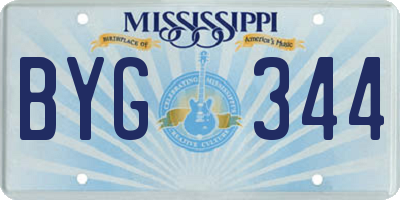 MS license plate BYG344
