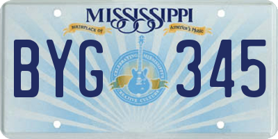 MS license plate BYG345