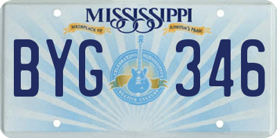 MS license plate BYG346