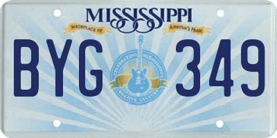 MS license plate BYG349