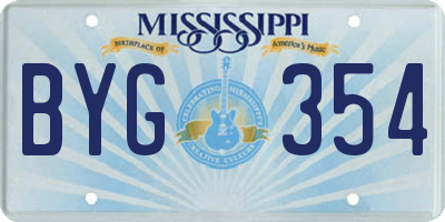 MS license plate BYG354