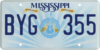 MS license plate BYG355