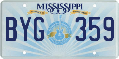 MS license plate BYG359