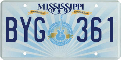 MS license plate BYG361