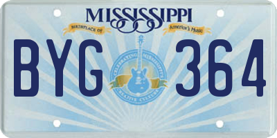 MS license plate BYG364