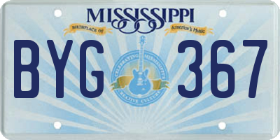 MS license plate BYG367