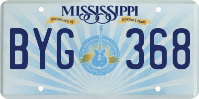 MS license plate BYG368