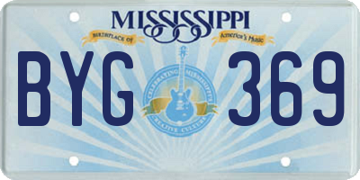 MS license plate BYG369