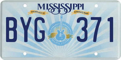 MS license plate BYG371