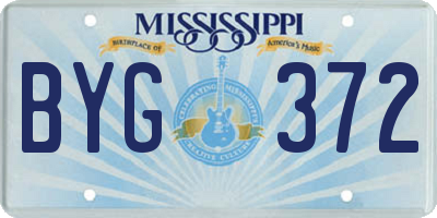 MS license plate BYG372