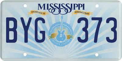 MS license plate BYG373