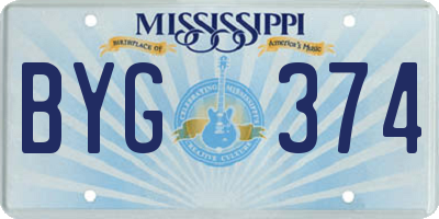 MS license plate BYG374