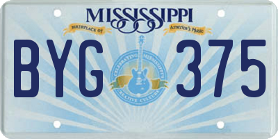MS license plate BYG375