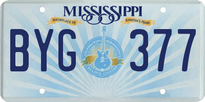 MS license plate BYG377