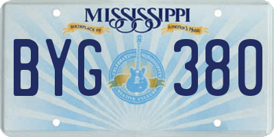 MS license plate BYG380