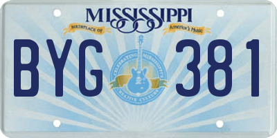 MS license plate BYG381