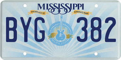 MS license plate BYG382