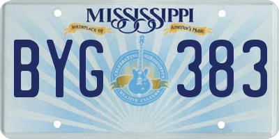 MS license plate BYG383