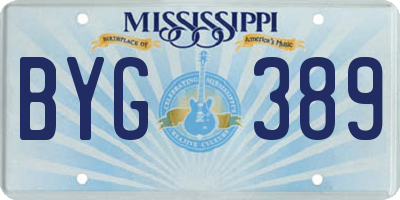 MS license plate BYG389