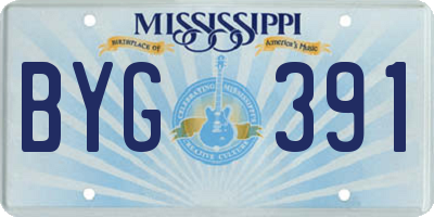 MS license plate BYG391