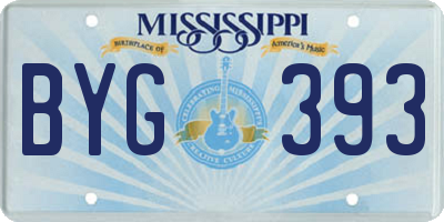 MS license plate BYG393
