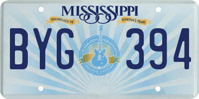 MS license plate BYG394