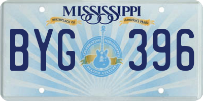 MS license plate BYG396
