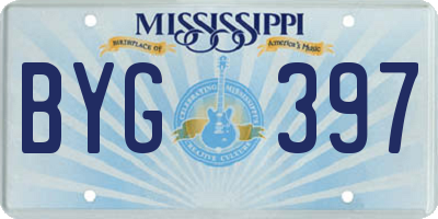 MS license plate BYG397