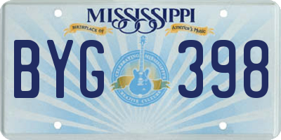 MS license plate BYG398