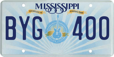 MS license plate BYG400