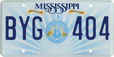 MS license plate BYG404