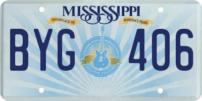 MS license plate BYG406