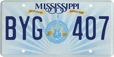 MS license plate BYG407