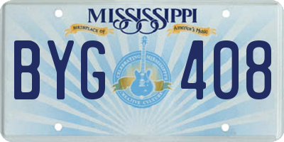 MS license plate BYG408