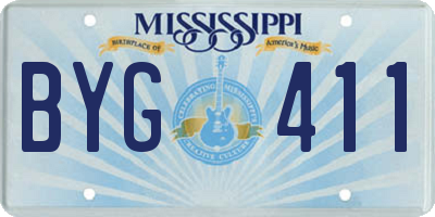 MS license plate BYG411