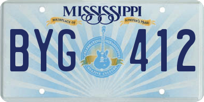 MS license plate BYG412