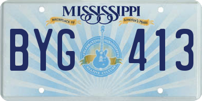 MS license plate BYG413