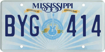 MS license plate BYG414