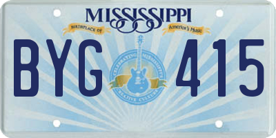 MS license plate BYG415