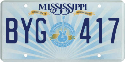 MS license plate BYG417