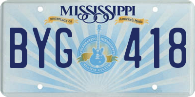 MS license plate BYG418