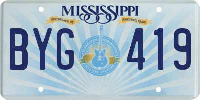 MS license plate BYG419
