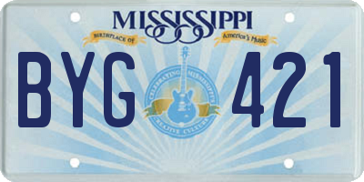 MS license plate BYG421