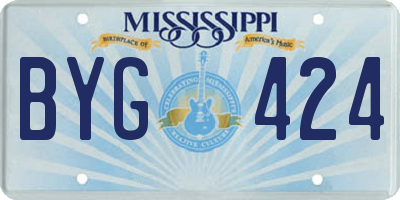 MS license plate BYG424
