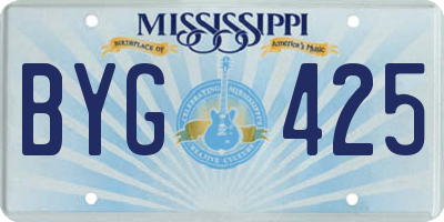 MS license plate BYG425