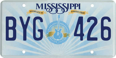 MS license plate BYG426