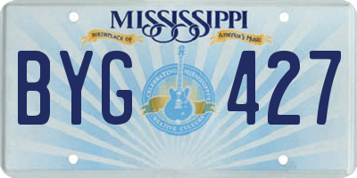 MS license plate BYG427