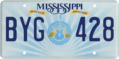 MS license plate BYG428