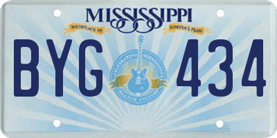 MS license plate BYG434
