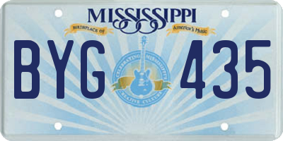 MS license plate BYG435